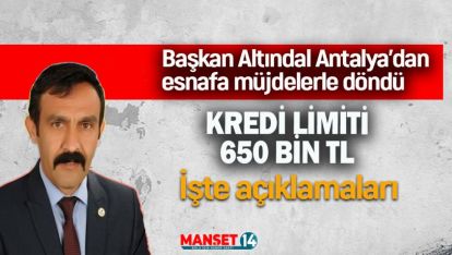 BAŞKAN ALTINDAL'DAN ESNAFA MÜJDE