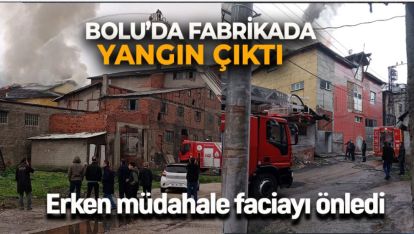 BOLU'DA FABRİKADA ÇIKAN YANGIN SÖNDÜRÜLDÜ