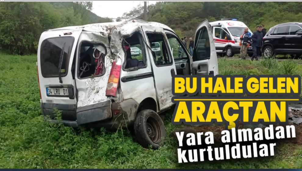 TAKLA ATAN ARAÇTAN YARA ALMADAN KURTULDULAR