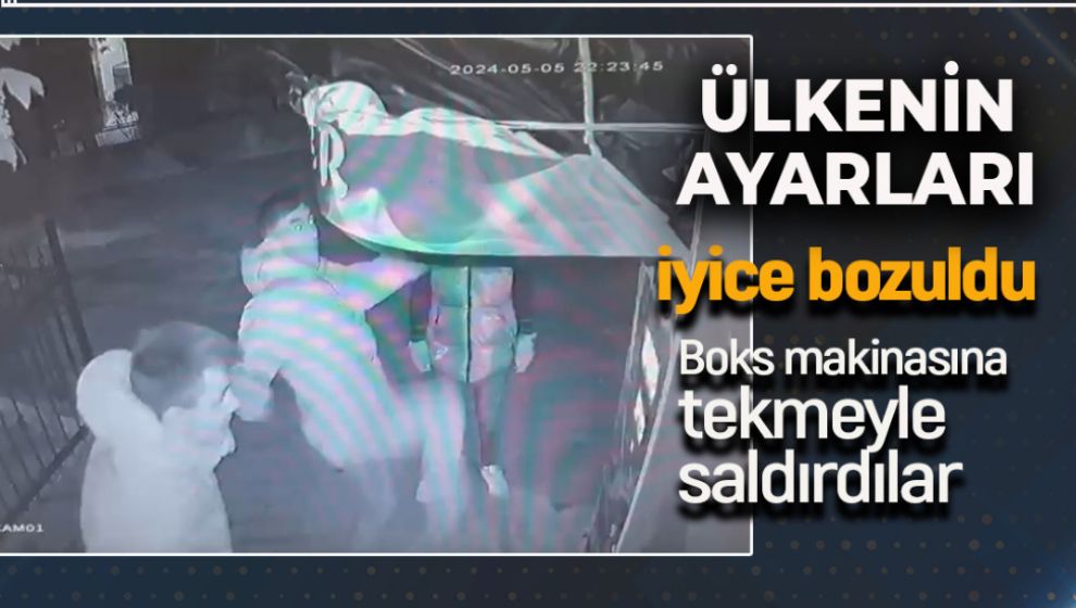 ÇALIŞMAYAN BOKS MAKİNASINA TEKMELERLE SALDIRDILAR