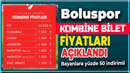 BOLUSPOR KOMBİNE BİLET FİYATLARINI AÇIKLADI