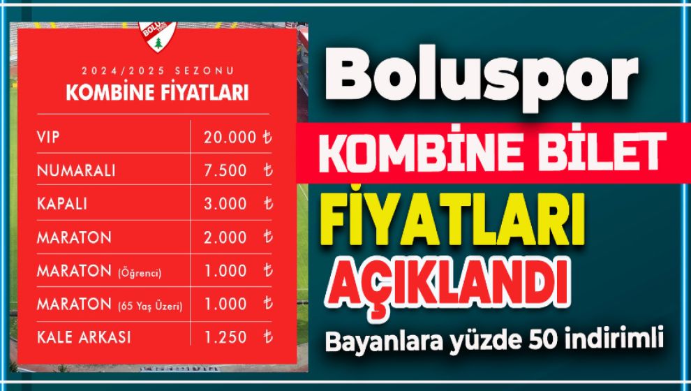 BOLUSPOR KOMBİNE BİLET FİYATLARINI AÇIKLADI