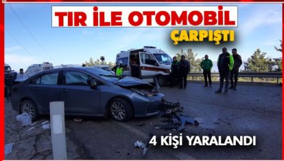 BOLU'DA TIRLA OTOMOBİL ÇARPIŞTI: 4 YARALI