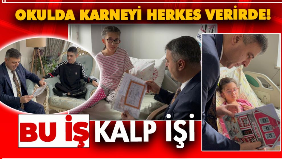 ENGELLİ VE HASTA ÖĞRENCİLERE "ÇOK ÖZEL KARNE HEYECANI" YAŞATTILAR