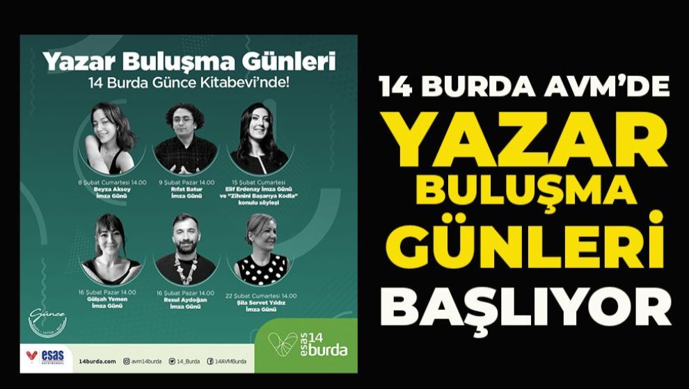 14 BURDA AVM'DE YAZAR İMZA GÜNLERİ BAŞLIYOR