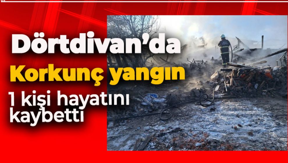 DÖRTDİVAN'DA AHŞAP EV YANDI. 1 KİŞİ HAYATINI KAYBETTİ
