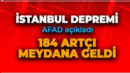 AFAD AÇIKLADI: 184 ARTÇI DEPREMİN YAŞANDIĞI İSTANBUL'DA RİSK DEVAM EDİYOR