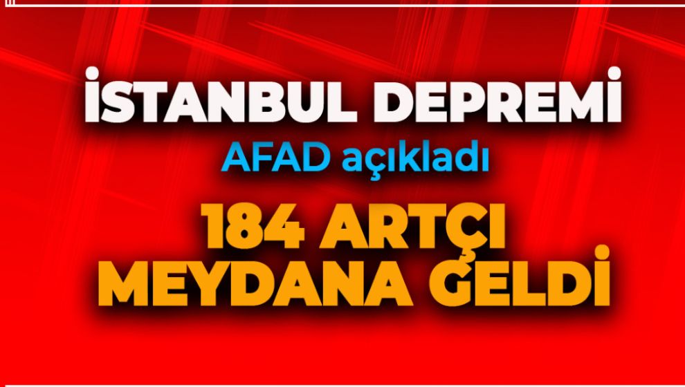 AFAD AÇIKLADI: 184 ARTÇI DEPREMİN YAŞANDIĞI İSTANBUL'DA RİSK DEVAM EDİYOR