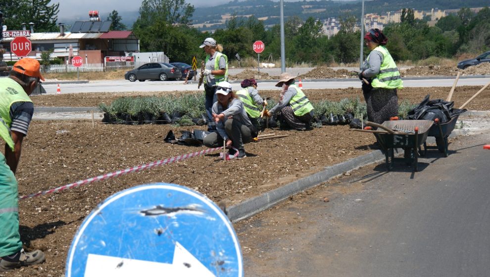 ÜNİVERSİTE KAVŞAĞINDA PEYZAJ ÇALIŞMALARI BAŞLADI