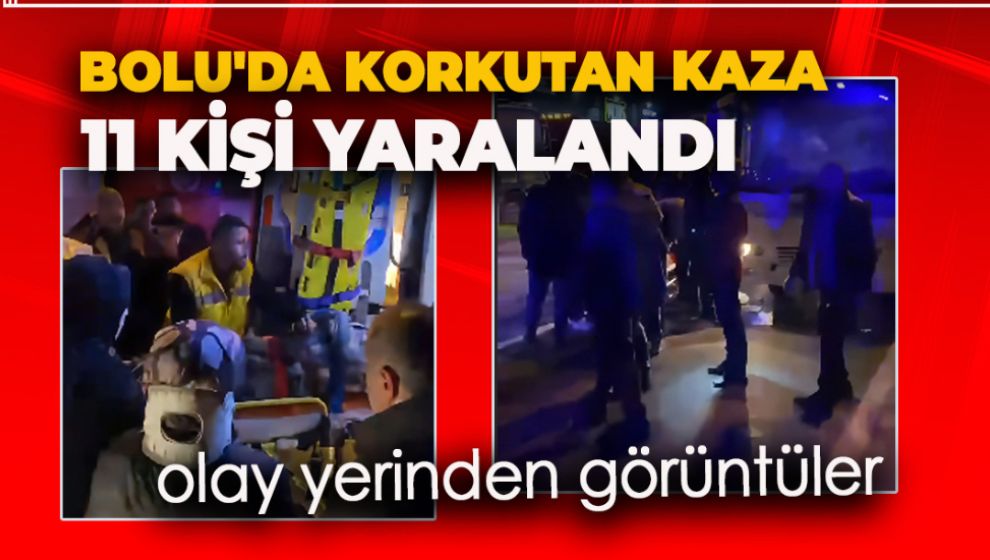 BOLU'DA KORKUTAN KAZA: 3 SERVİS ARACI ÇARPIŞTI. 11 YARALI VAR