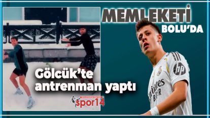 BOLULU ARDA GÜLER GÖLCÜK'TE KAR YAĞIŞI ALTINDA TOP OYNADI
