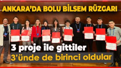 TUBİTAK 2204'DE BOLU BİLSEM KLASİĞİ. 3 PROJE, 3 BİRİNCİLİK