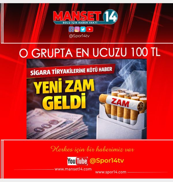 SİGARAYA ZAM. EN UCUZU 100 TL