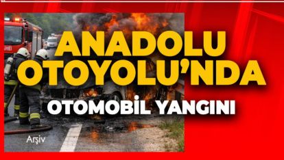 ANADOLU OTOYOLU'NDA OTOMOBİL YANGINI