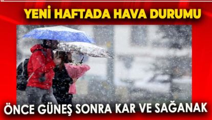 ÇARŞAMBADAN SONRA KAR VE SAĞANAK VAR