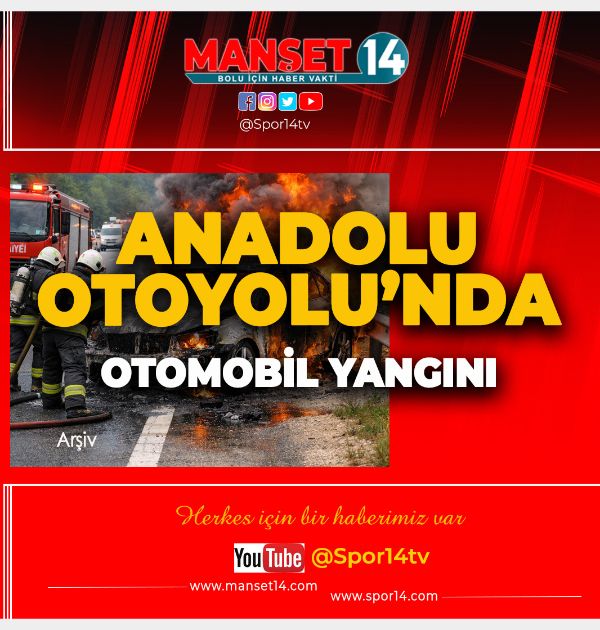 ANADOLU OTOYOLU'NDA OTOMOBİL YANGINI