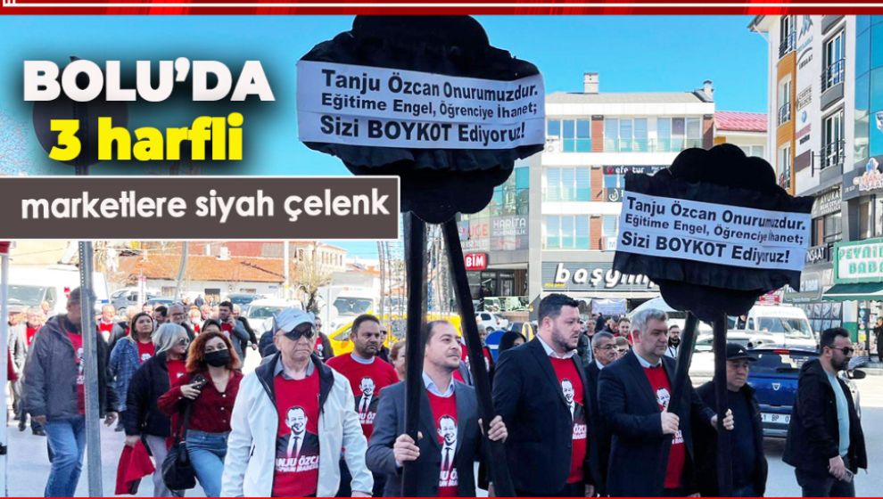 CHP'LİLERDEN 3 HARFLİ MARKETLERE SİYAH ÇELENK