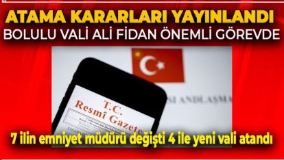 EMNİYET GENEL MÜDÜRLÜĞÜNE BOLULU İSİM ATANDI