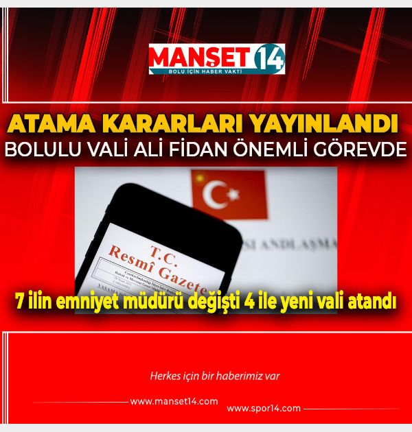 EMNİYET GENEL MÜDÜRLÜĞÜNE BOLULU İSİM ATANDI