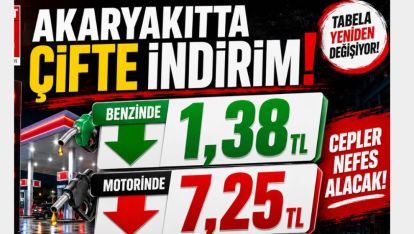 AKARYAKITTA ÇİFTE İNDİRİM. YARI POMPADA
