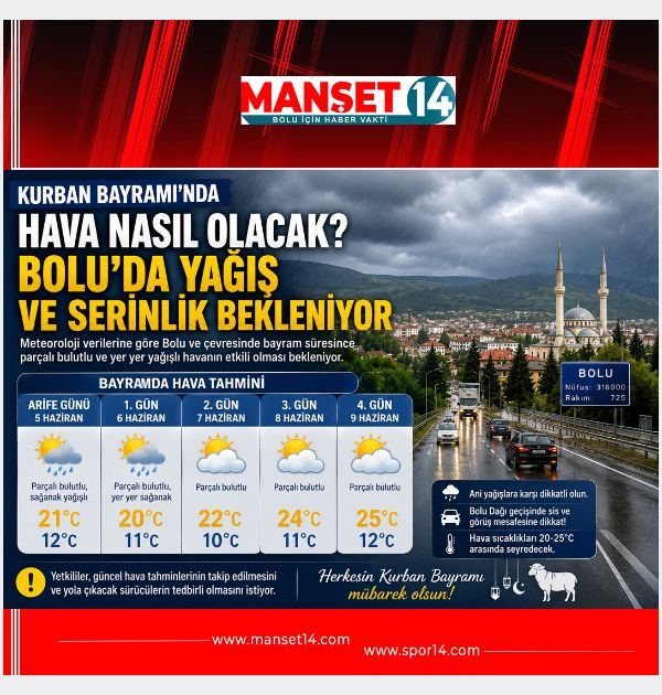 Kurban Bayramı'nda Hava Nasıl Olacak? Bolu'da Yağış ve Serinlik Bekleniyor