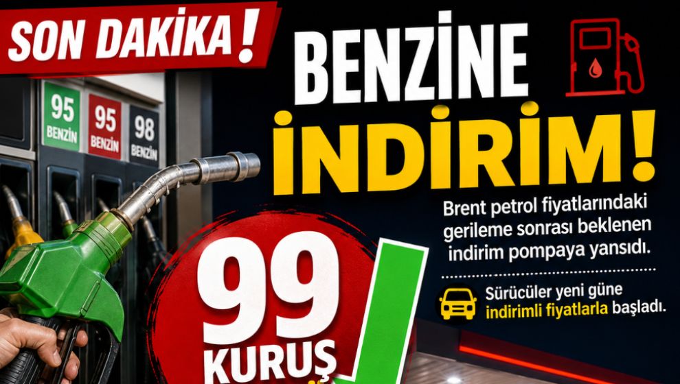 BENZİNE İNDİRİM GELDİ. TABELAYA YANSIDI