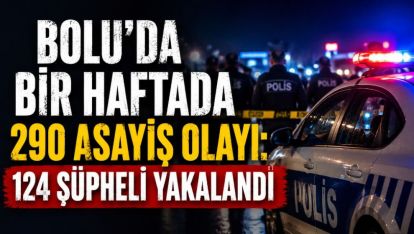 Bolu'da Bir Haftada 290 Asayiş Olayı: 124 Şüpheli Yakalandı