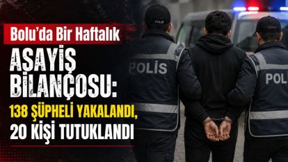 Bolu'da Bir Haftalık Asayiş Bilançosu: 138 Şüpheli Yakalandı, 20 Kişi Tutuklandı