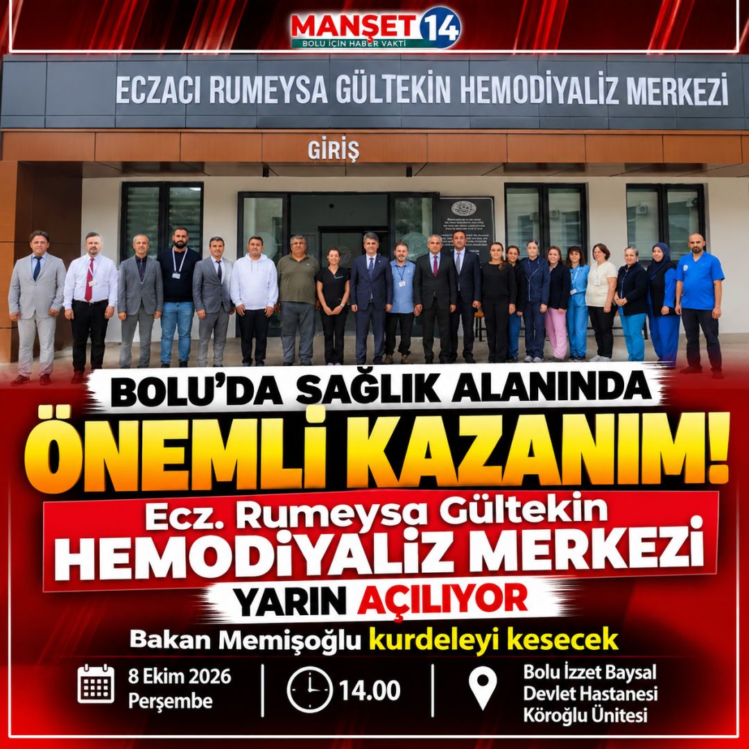 BOLU'DA SAĞLIK ALANINDA ÖNEMLİ KAZANIM! HEMODİYALİZ MERKEZİ YARIN AÇILIYOR